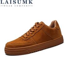 LAISUMK Fashion Breathable Men Casual Shoes New Autumn Mens Flats Lace Up Male Leather Oxfords Males Solid Color Leather Shoes forudesigns fashion denim animals brand design men s casual leather shoes breathable lace up flats lesisure male oxfords shoes