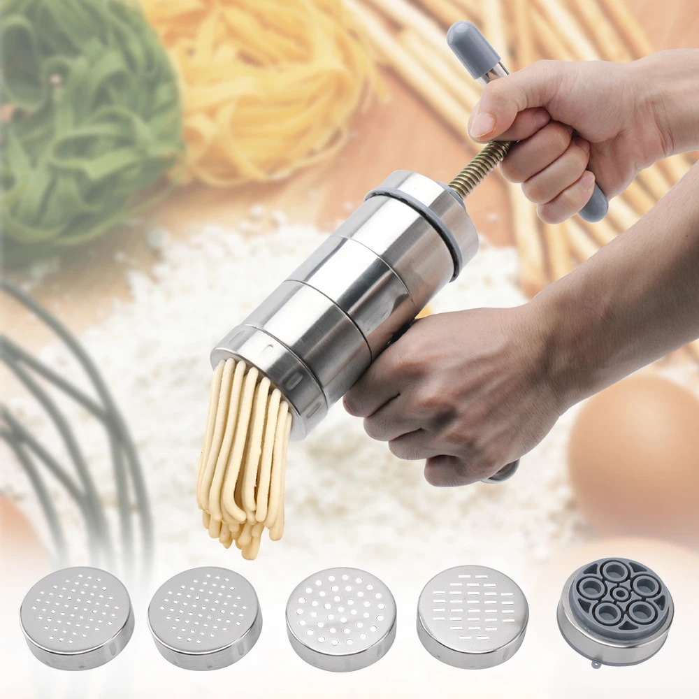 9 Stainless Steel Pasta Noodle Maker Fruit Press Spaghetti Manual Machine