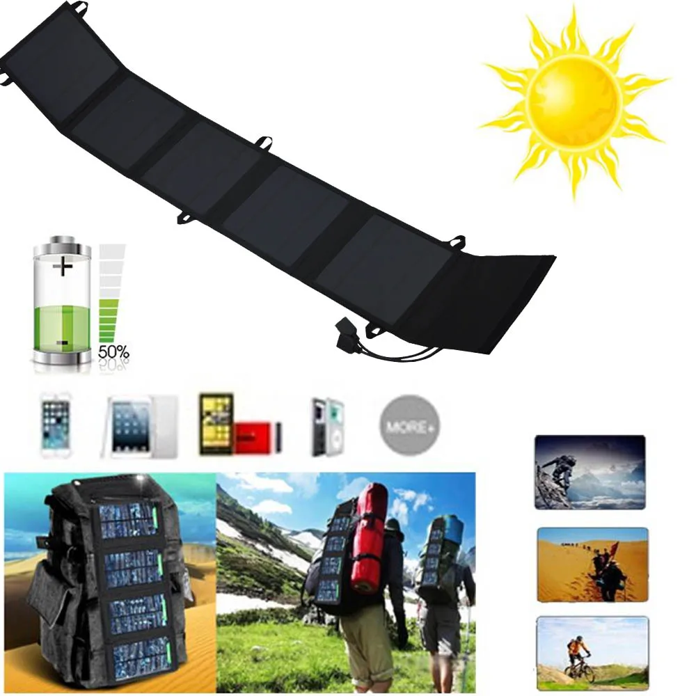 

18W Double USB Solar Power Bank Solar Panel Portable Charger External Battery Universal Phone Tablet Charger For iPhone Xiaomi