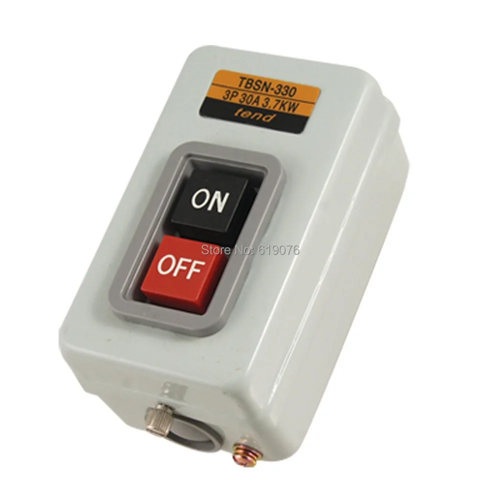 Rectangle Metal Box ON OFF Position Push Button Switch AC 380V 3.7Kw