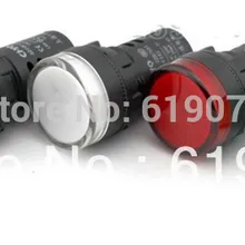 16 мм Монтажный размер светодиодный индикатор лампы, сигнальная лампа синий, зеленый, красный, белый, желтый Сигнальная лампа