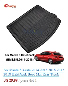 Для Mazda 3 Axela BM хэтчбек хромированный противотуманный светильник, накладка на заднюю панель багажника, декоративная накладка для автомобиля