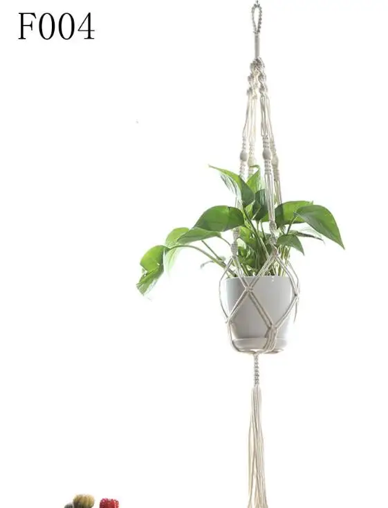 Macrame вешалки для растений напольное Настенное подвесное Кашпо Корзина держатель цветочного горшка винтажный домашний Декор подарок 105 см