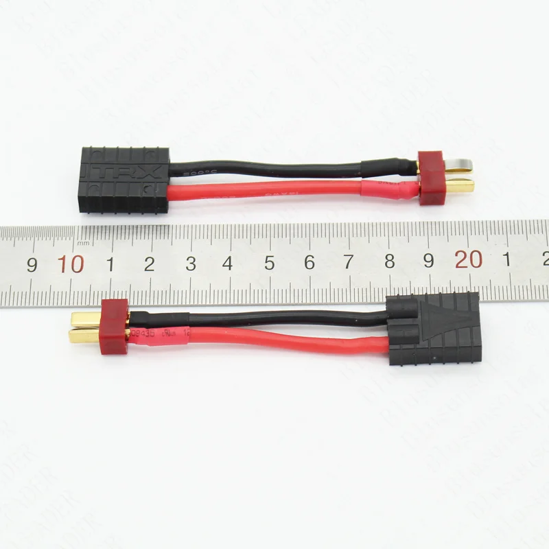 

10 pcs/lot high quality TRX Female to Dean Male T Plug Connector 14AWG 60MM Charge Cable for RC Lipp Battery ZD0208