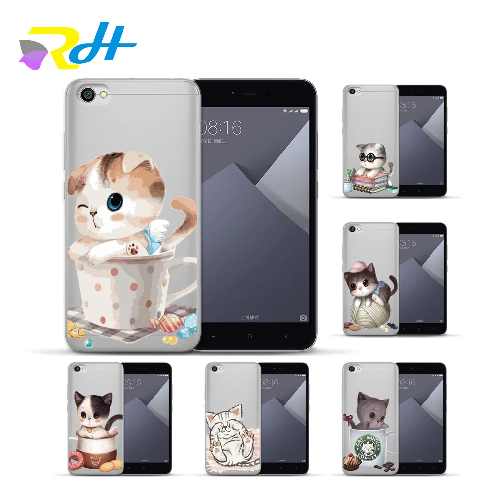 Для xiaomi Coque футляр ТПУ силиконовый мягкий чехол котенок в милой чашке для Redmi 4X 4A Pro