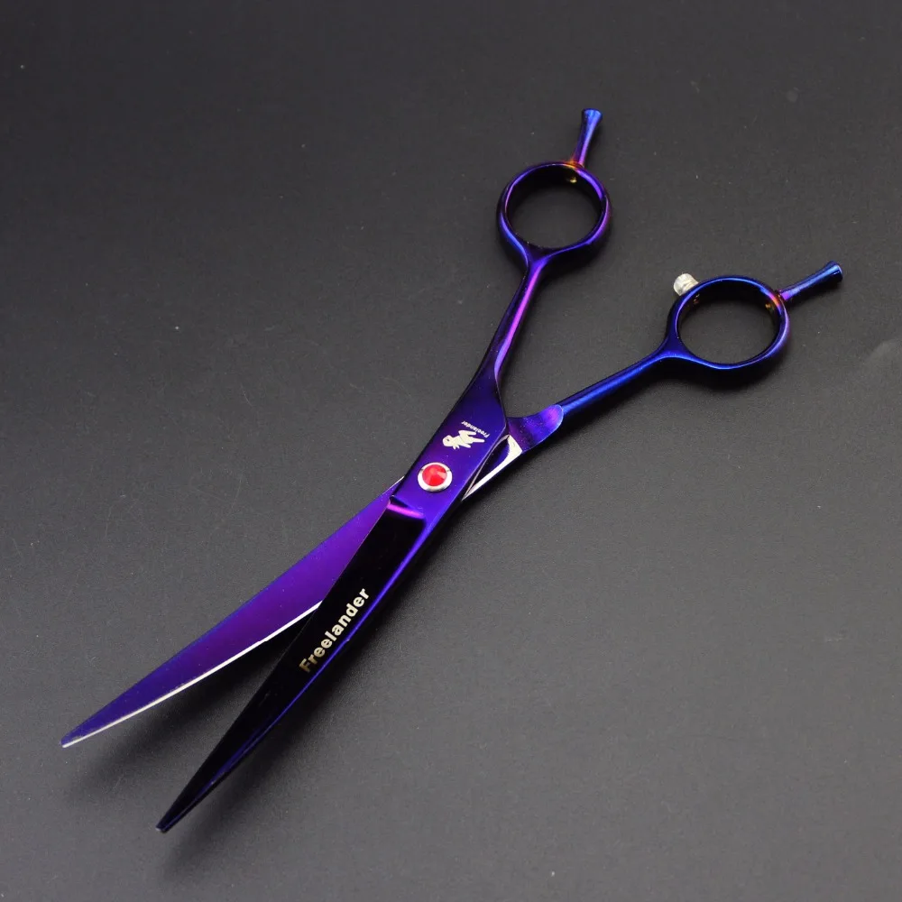 3*7,0 дюймов фиолетовый рыбья кость зуб Профессиональные Парикмахерские ножницы персональные Парикмахерские ножницы pet shop необходимые