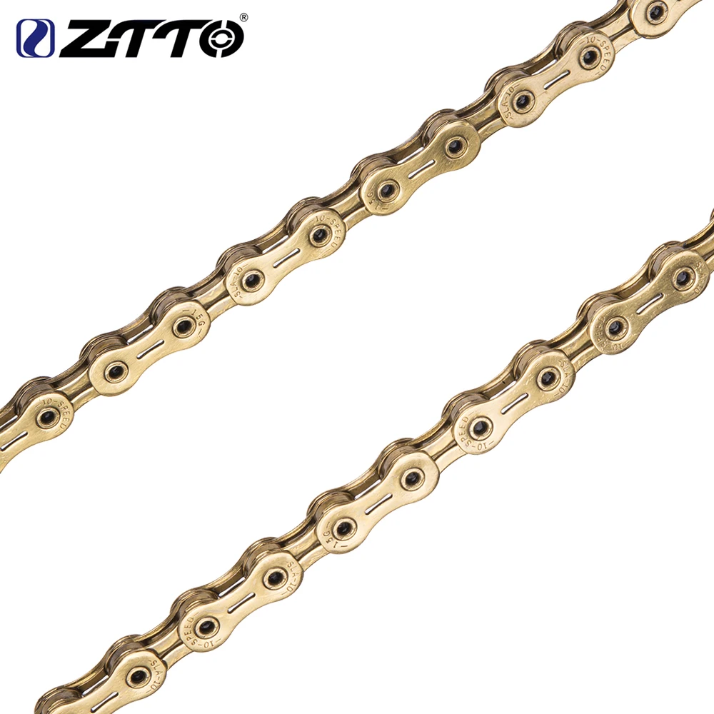 Digitaal zuiden paraplu ZTTO 10s 10v Golden Bike Chain 10 Speed Bicycle Chains Hollow SLR Gold  10speed for MTB Mountain Road Bike K7 parts HG System|bike chain 10  speed|bicycle chainbike chain - AliExpress