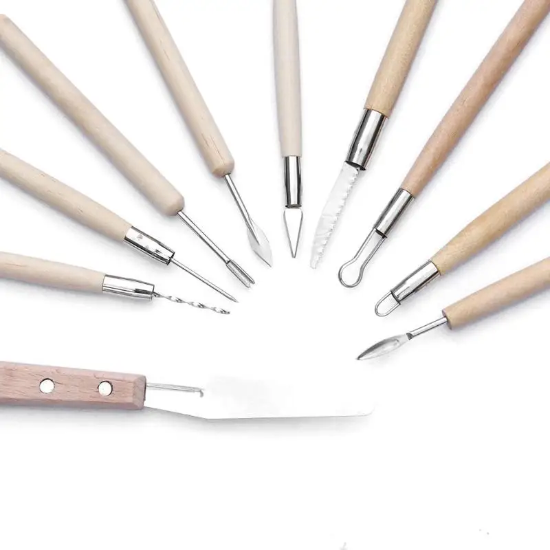 30 шт. DIY Инструменты для скульптуры набор из нержавеющей стали и деревянной ручки глиняная посуда инструмент для скульптурирования деревянный нож Большие полимерные глиняные инструменты