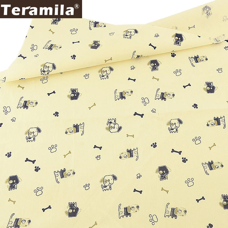 Hot Promo #2ccab - Teramila Tissu 100% Cotton Beige Sewing Textile Fabric  Meter Telas Bedding Patchwork Quilting Cloth Cartoon Dogs Design Tecido |  Cicig.co
