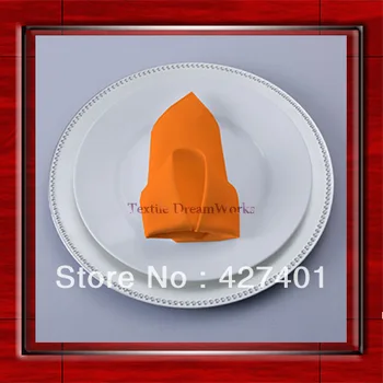 

High Quality 45x45cm Pumpkin Polyester Plain Napkin / Table Napkin / Hotel Napkin / Dinner Napkin (Factory Direct Sale)