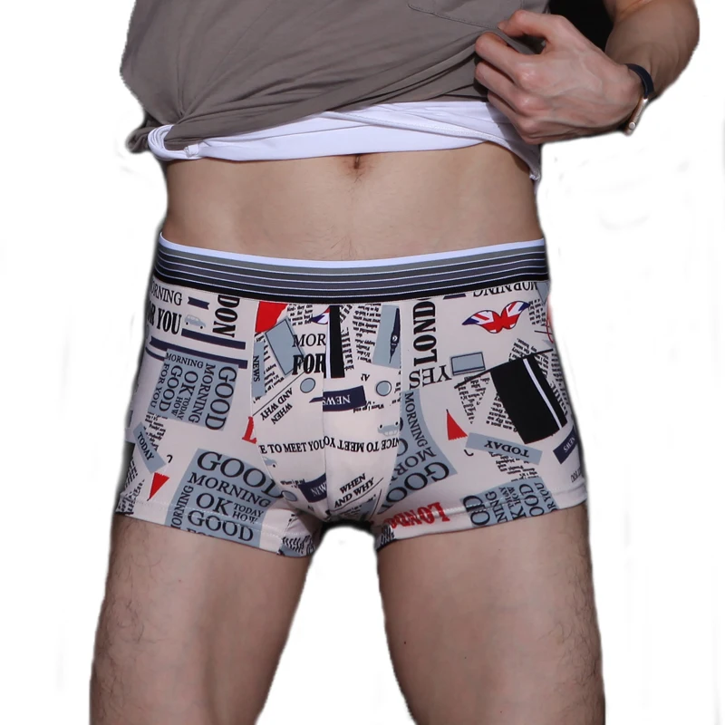 

Sexy ice Silk Underwear Men Lovely Cartoon Print Boxer shorts Homme Male Comfortable Underpants Men's Boxers Breathable Panties