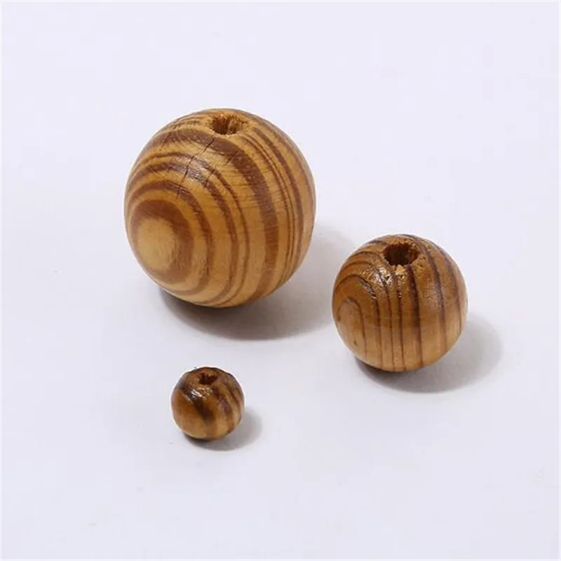

1pack 6/8/10/12/14/16/18/20/25mm brown wave Beads Natural Round Loose Wood Beads for Jewelry Making Bracelet Necklace Findings