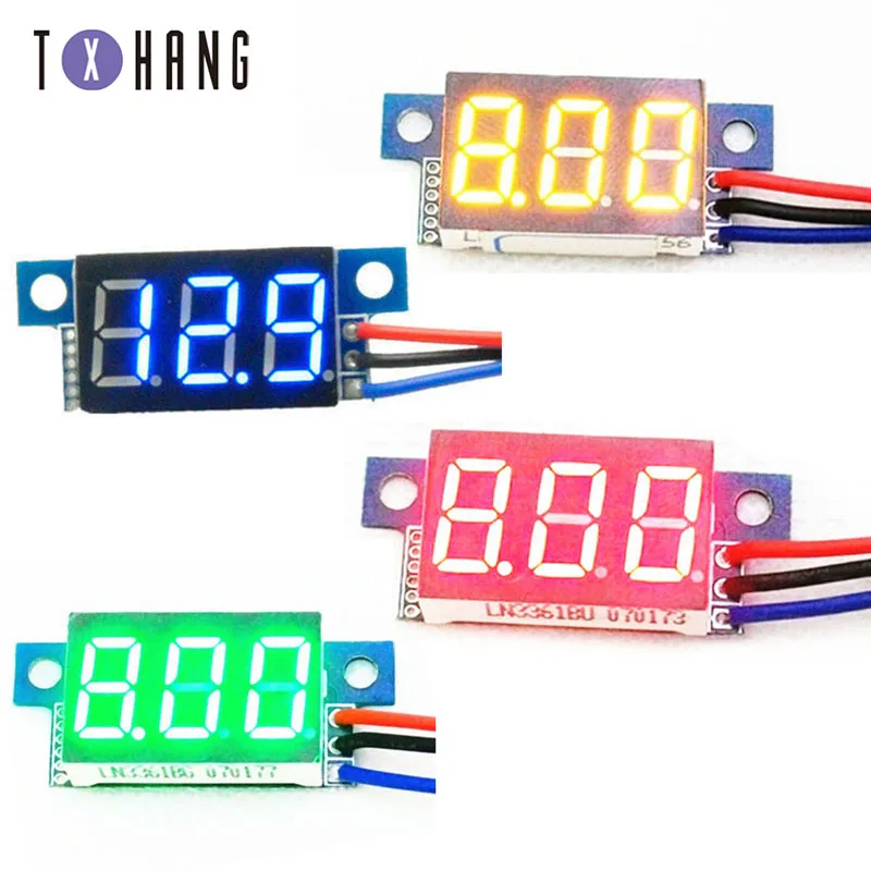 voltmetro Mini 0.36 inch DC 0-99.9V Digital Red/green/blue LED Display Panel Voltage Meter Voltmeter tester | Электронные