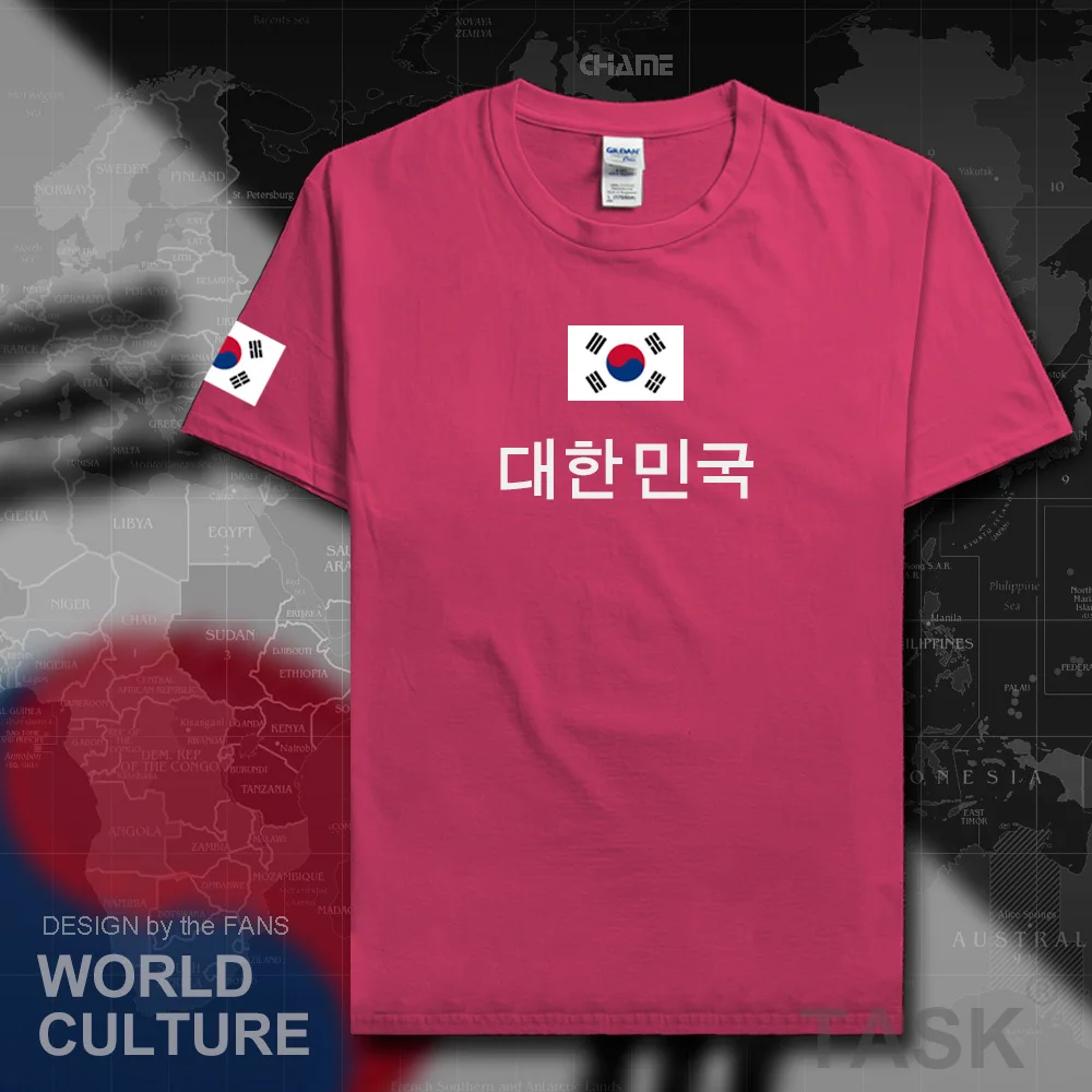 Футболки из Южной Кореи для мужчин KOR, футболки из Джерси, хлопок, футболка для поклонников встреч, одежда для фитнеса, корейский флаг