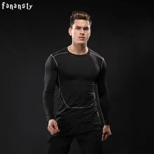 Компрессионная Мужская футболка с длинным рукавом для фитнеса, быстросохнущая футболка для бега, мужская спортивная одежда для бега, Спортивная футболка для тренировок, новинка