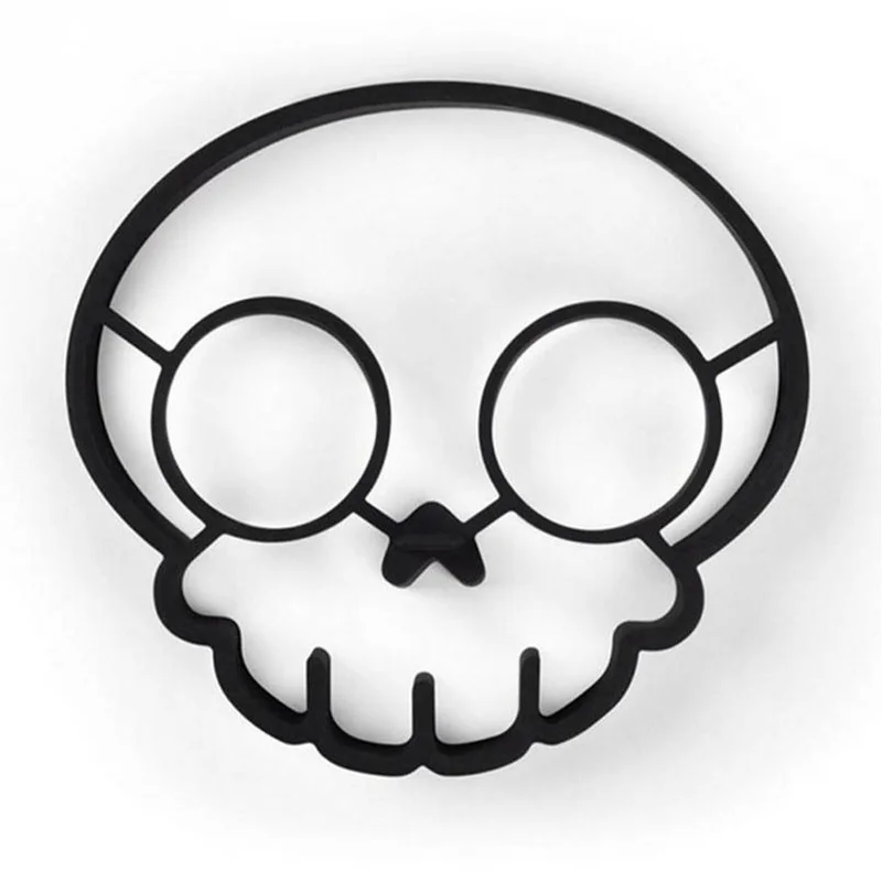 

Kitchen Cooking Tools Food Grade Silicone Egg Fried Molds Non-stick Skull Shape Pancake Maker Egg Rings Breakfast Egg Moulds