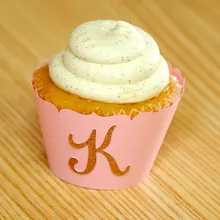 Блестящий пользовательский начальный свадебное украшение для кексиков на день рождения, для новобрачных, вечеринка в честь новорождённого праздника вечерние держатели для тортов Декор Выберите цвета