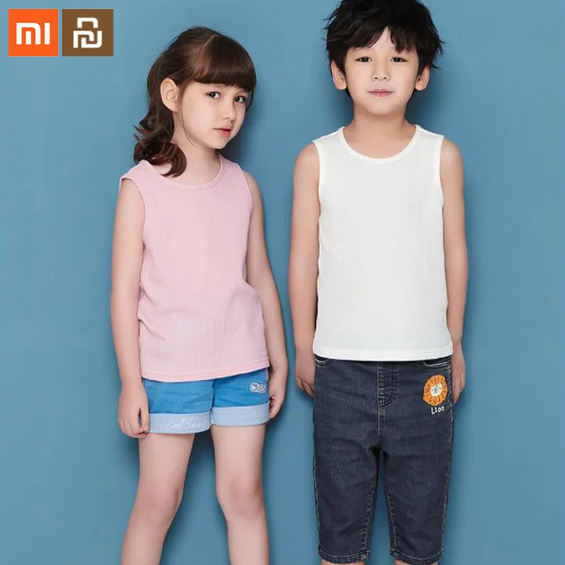 

2 pcs xiaomi mijia children waffle vest 100% cotton close comfort comfortable and breathable high quality children clothes smart