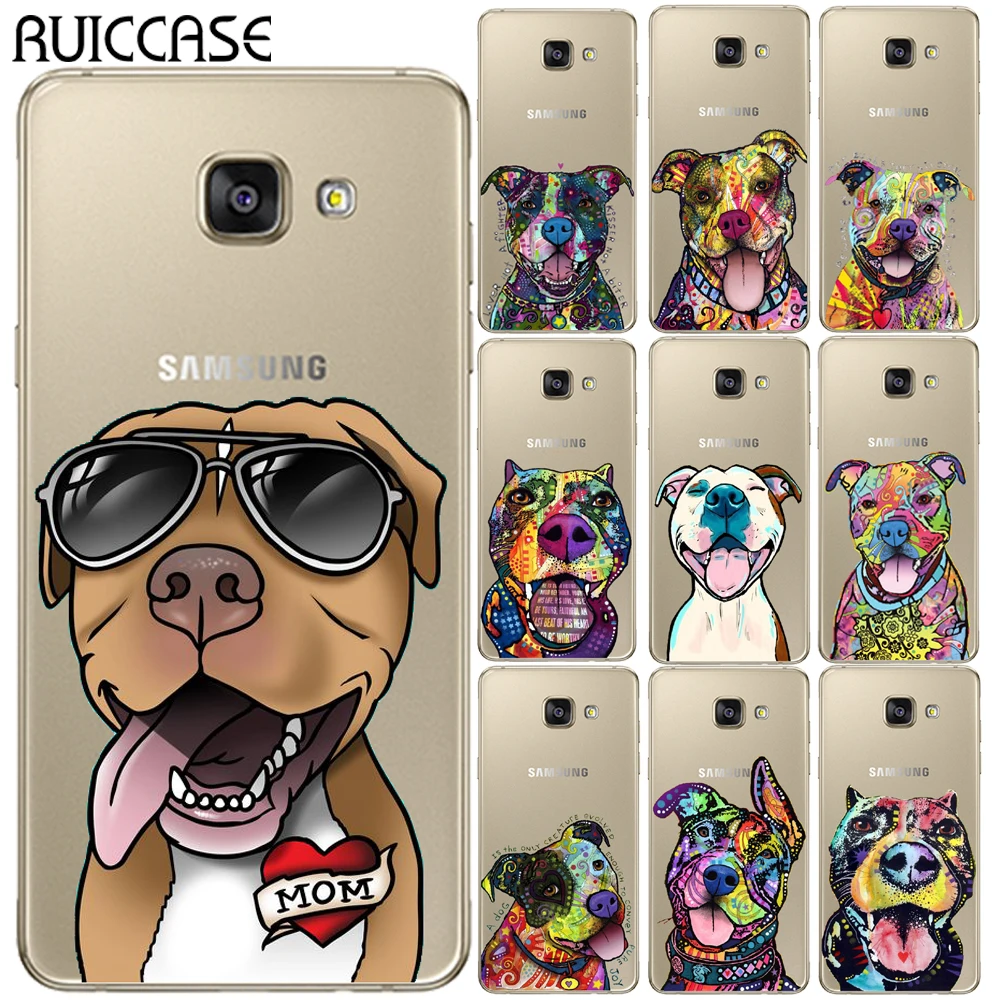 

Pitbull Dog Design Case For Coque Samsung Galaxy A3 A5 A7 2015 2016 2017 A6 A8 Plus 2018 Hard Plastic Phone Back Cover