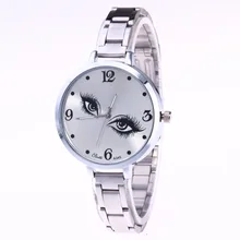 Moda Olhos Impressão Cinta de Aço de Quartzo Relógio de Pulso das Mulheres Vestido Relógios WomenBracelet Assista Relogio feminino Reloj Mujer Presente