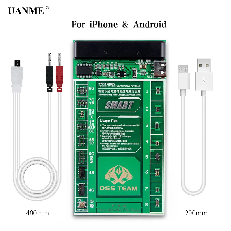 UANME смартфон Батарея быстрой зарядки и активации доска для Apple 4-8 P для iPhone X для Android отечественных серии