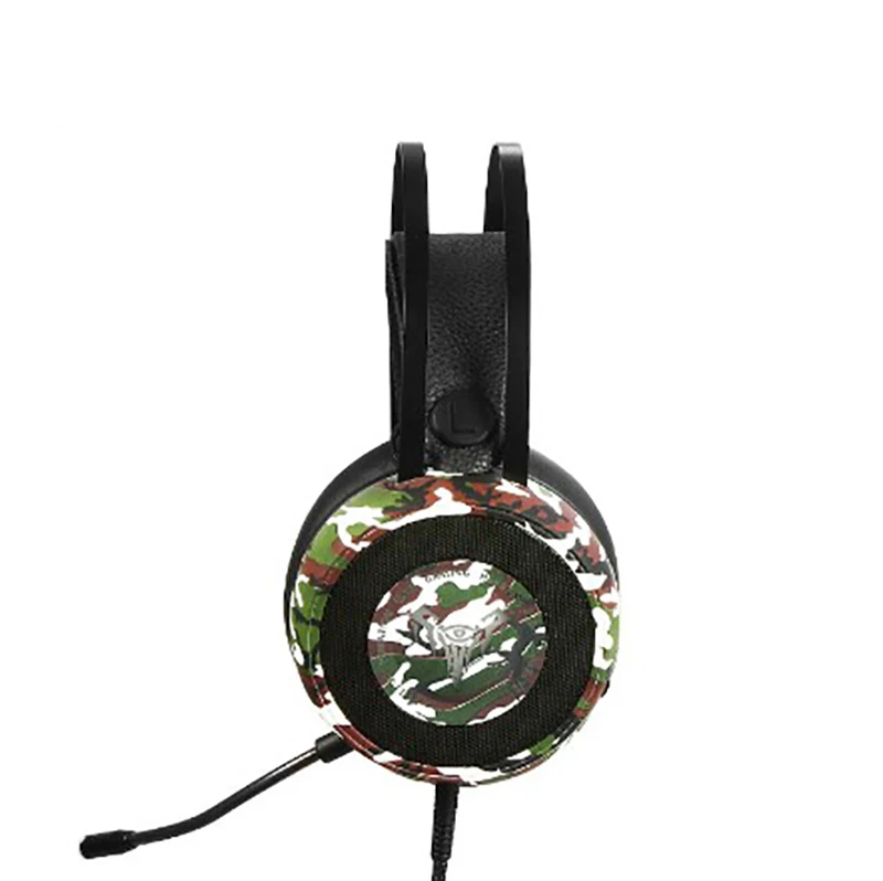 Smart game headphone wire control HD MIC camouflage color 3D stereo surround sound noise cancelling professional E-sport headset