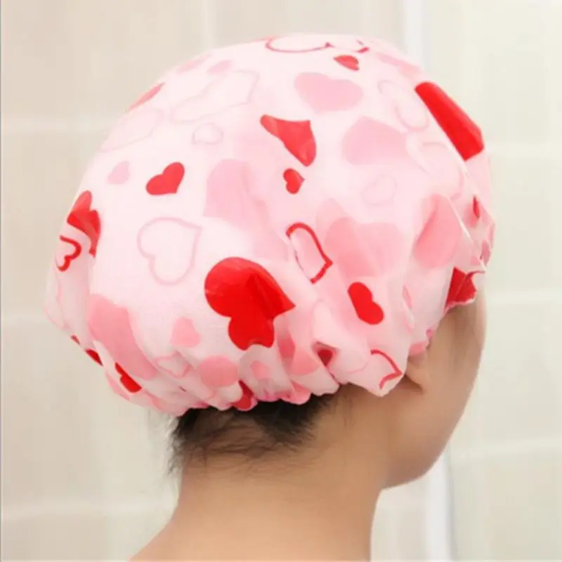 Bathroom Waterproof Shower Caps Love Heart Dry Hair Cap with Towel Inside Adult Shower Cap Salon Spa Shower Cap Bathroom Product Bathroom Waterproof Shower Caps Love Heart Dry Hair Cap with Towel Inside Adult Shower Cap Salon Spa Shower Cap Bathroom Product