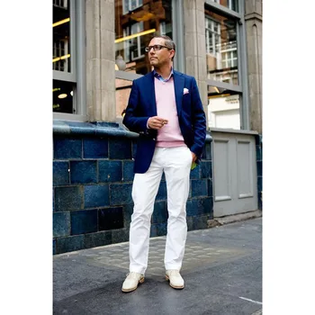 

2018 single Breasted Tailored Slim Fit Blue kingsman men Wedding suit 2 pieces Groom Mens smoking suits Tuxedos (Jacket+Pants)