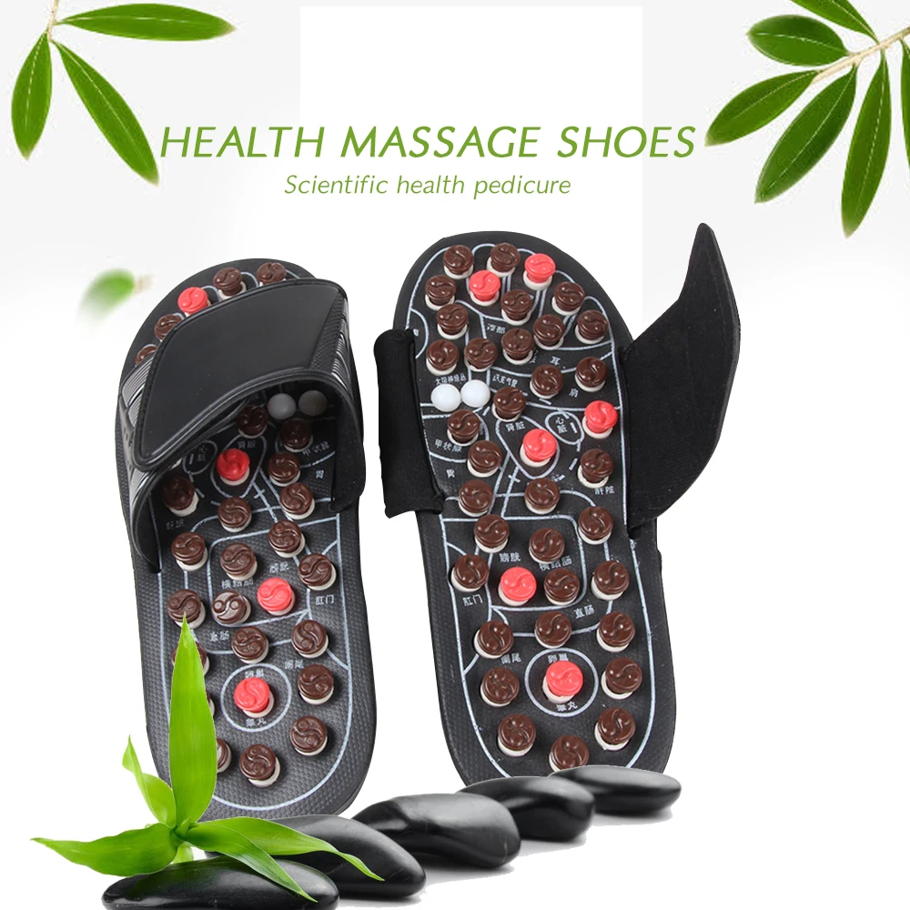 Magnetic Stone Foot Massage Slippers Acupuncture Therapy Massager Shoes For Acupoint Activating Reflexology Foot Care Sandal