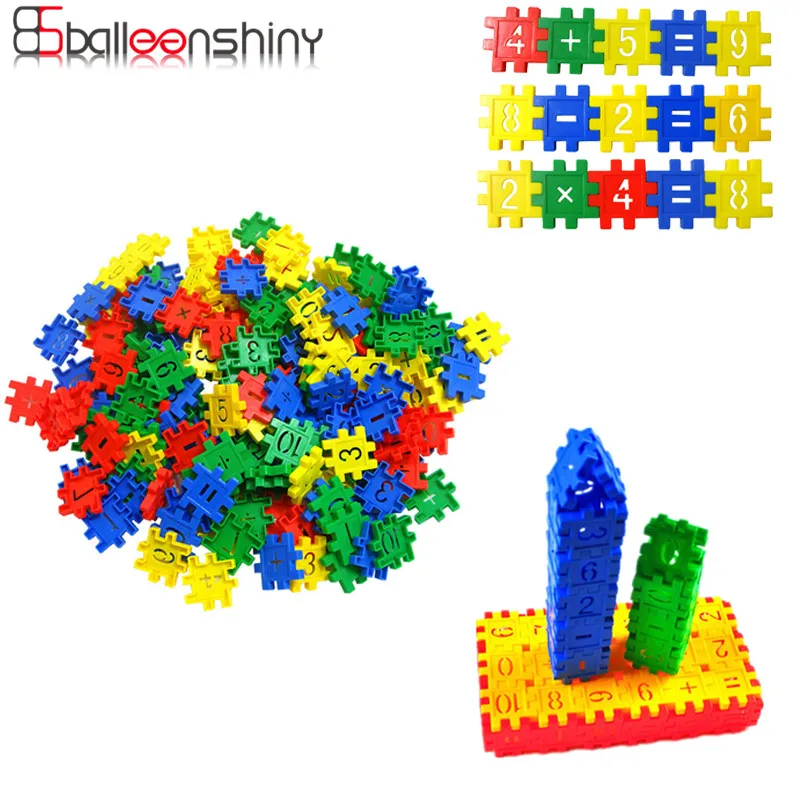 Square Building Blocks Bricks Plastic Building Kits Colorful DIY Children Kids Intelligence Count Educational Baby Toy Kids Gift baby-blocks-toys