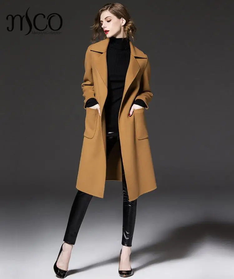 Compare Prices On Wool Pea Coat Womens- Online Shopping/Buy Low 2016 Winter 50% Wool Blend Women Coat Classic Fit Warm Tie Belt Tailored Midi Trench - Compare Prices On Wool Pea Coat Womens- Online Shopping/Buy Low