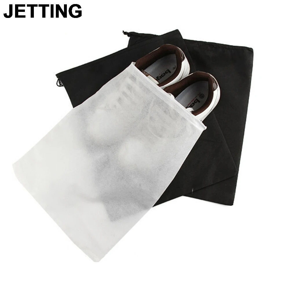 High Quality 2PCS Travel Pouch Portable Tote Drawstring Bag Random Color Non-Woven Shoe Bag