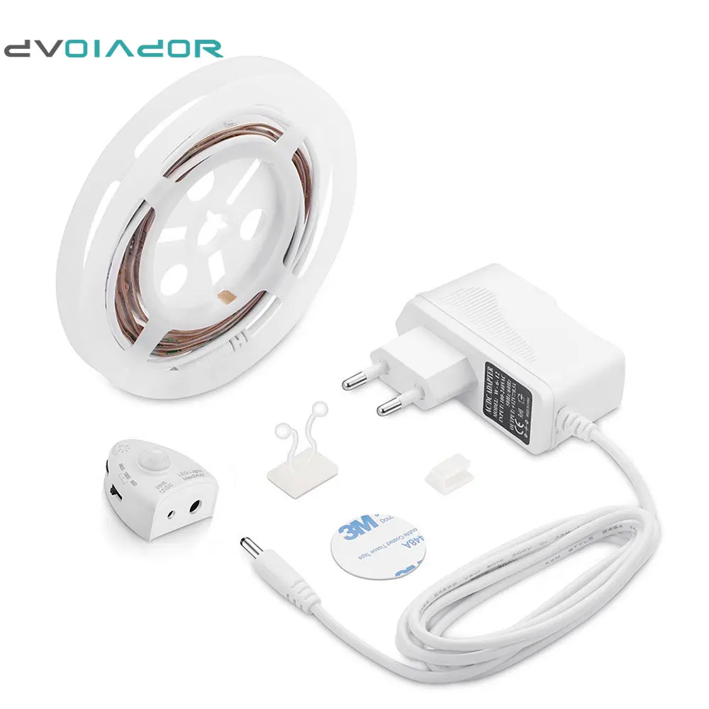 

DVOLADOR Dimmable Motion Activated Light,Waterproof 10%-100% Dimmable LED Strip Motion Sensor Night Light+Automatic Shut Of Time
