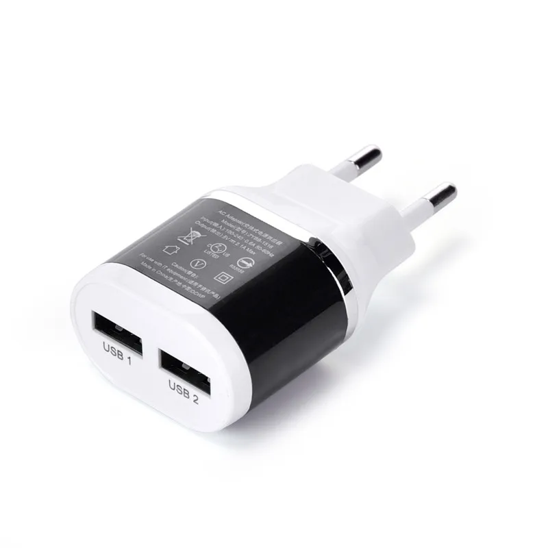 2 usb порта вилка европейского стандарта Зарядное устройство + 1 м кабеля Micro для