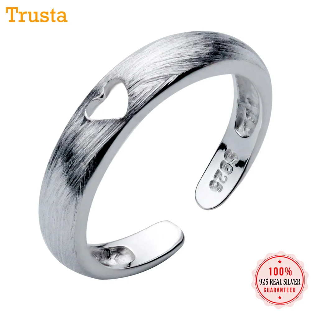 

Trusta Women's 100% 925 Solid Sterling Silver Fashion Jewelry Love Heart Cocktail Ring Sizable 4 5 6 Girls Teen Xmas Gift DS400