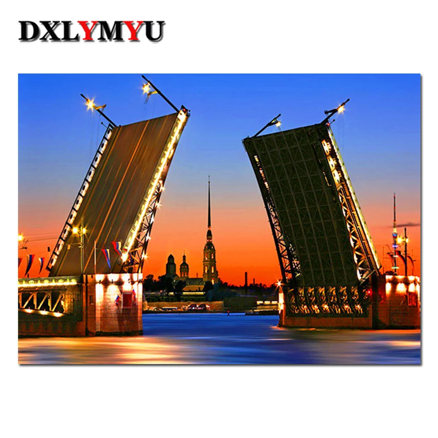 

5D Diy Full Drill Diamond Painting Handmade Cross Stitch Kit Diamond Embroidery Night European styl Diamond Mosaic Pattern Bead