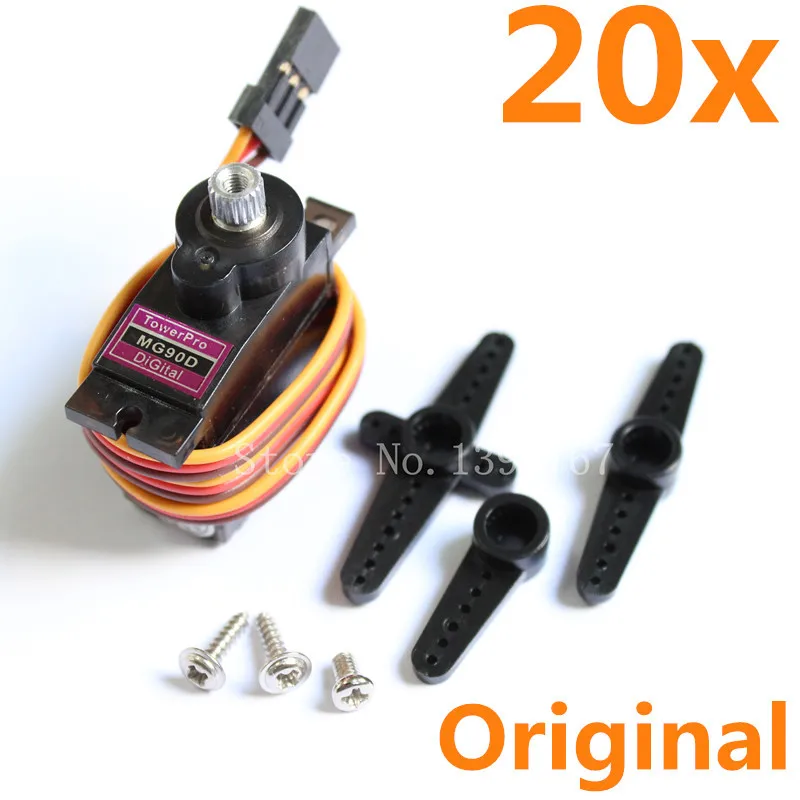 20шт/Лот Tower Pro MG90D Micro Servo 9g c Металлическими шестернями крутящий момент 2.5кг