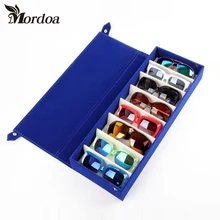 2017 Nuevo Protable 8 Slot Pantalla lente de Los Vidrios de Sol del Caso Del Almacenaje del Rectángulo Rejilla Soporte Caja De La Bolsa del Protector Eyewear