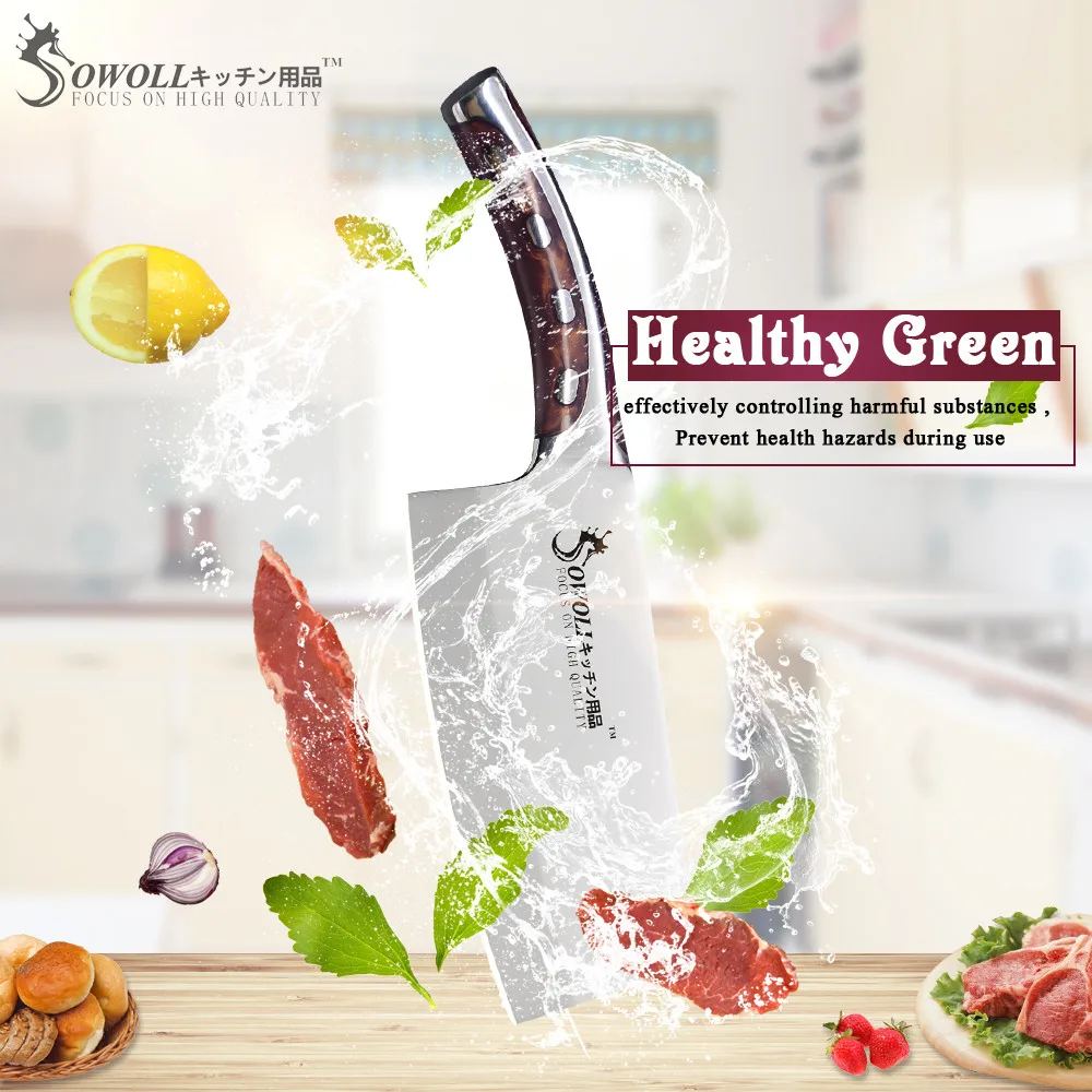 Sowoll Kitchen Knife 7 inch Japanese Chef Knife Non Slip Resin Fibre Handle Quality Stainless Steel Clever Cutter Chopping Knife Sowoll Kitchen Knife 7 inch Japanese Chef Knife Non Slip Resin Fibre Handle Quality Stainless Steel Clever Cutter Chopping Knife