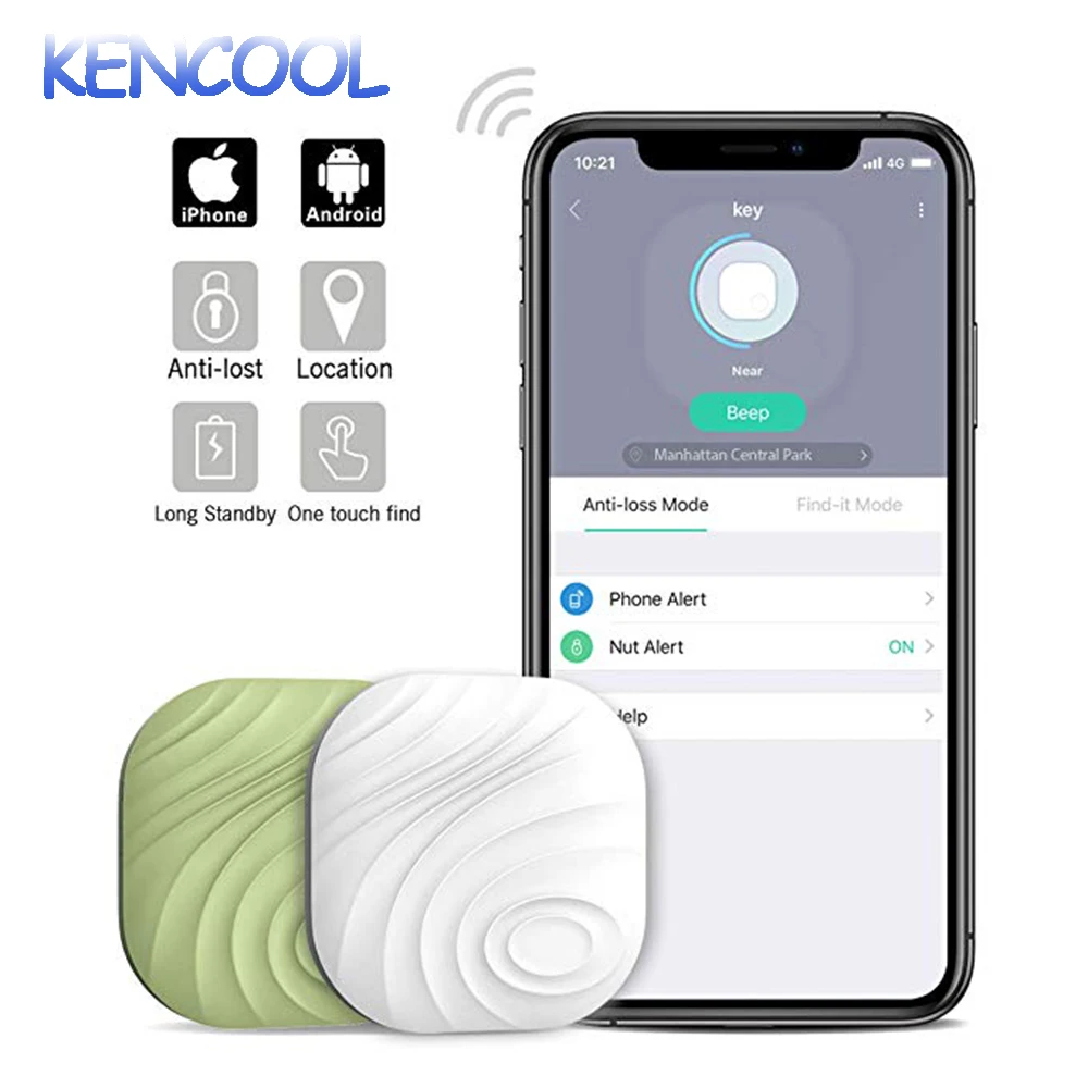 

KENCOOL Smart Key Finder Bluetooth WiFi Tracker GPS Locator Wallet Phone Key Anti-Lost Bidirectional Alarm Reminder