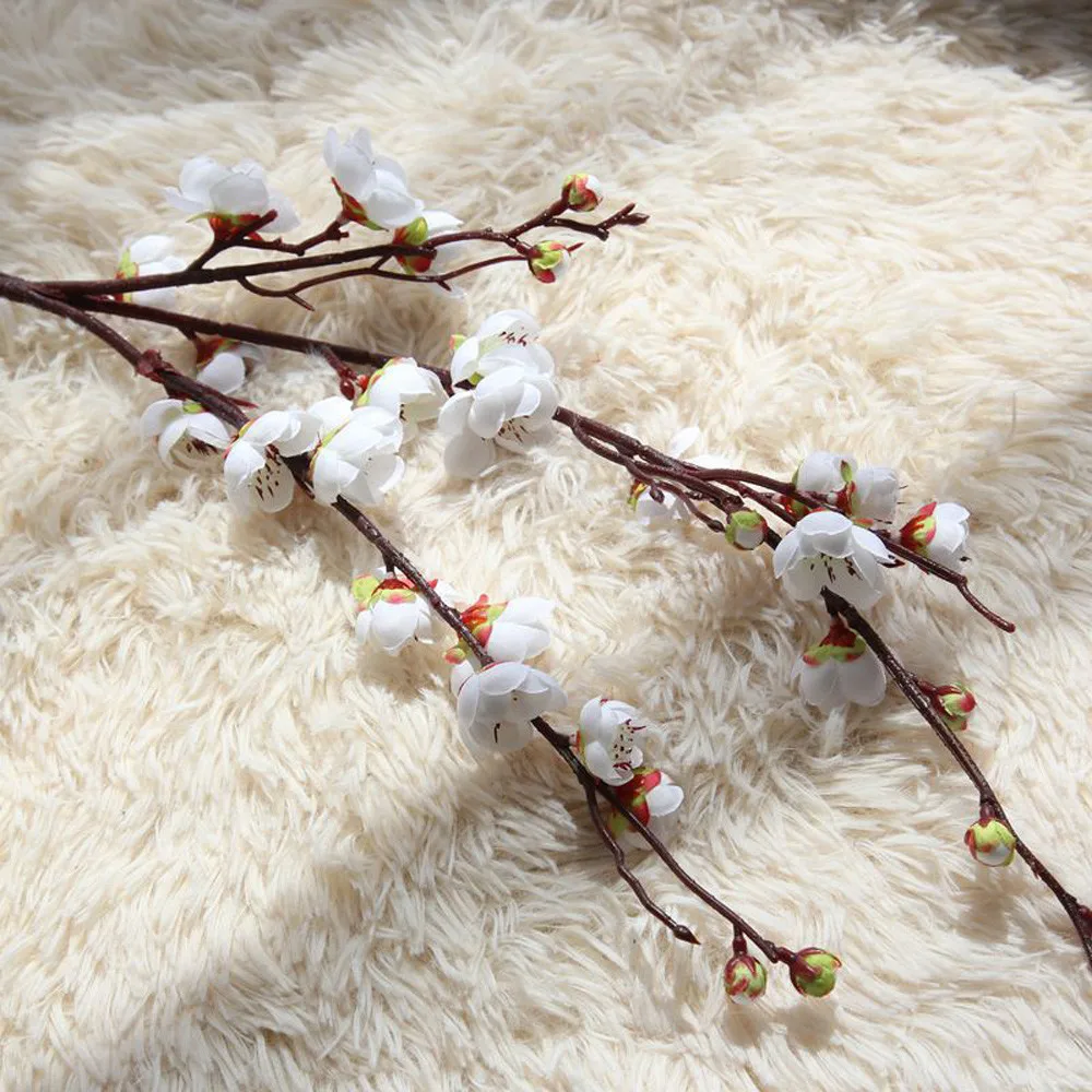 Prunus японский Вишневый цветок искусственный цветок сливы цветочный свадебный букет украшение для дома Горячая Распродажа Feb2