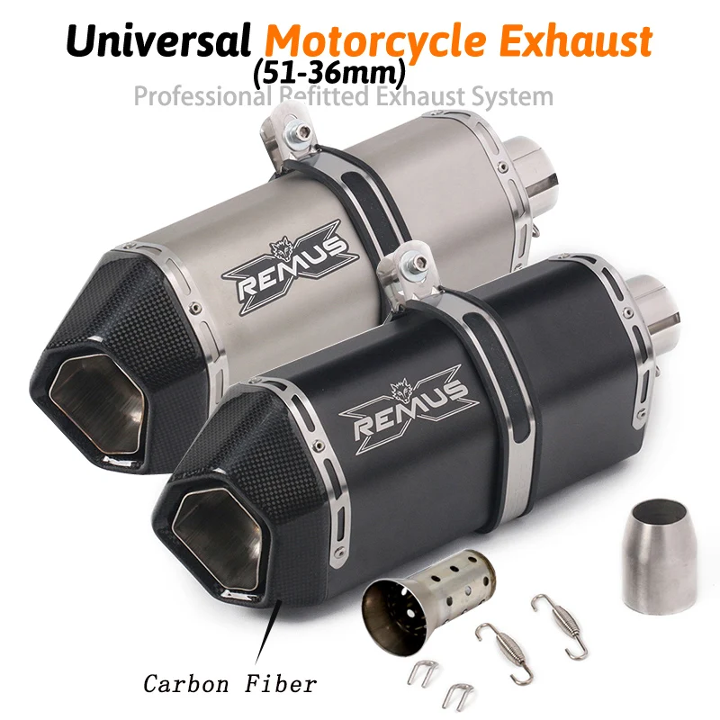 

370MM Universal Motorcycle Akrapovic Exhaust Modify Motocross Exhaust Muffler For crf 230 trk502 CB600 MT07 ATV Dirt Pit Bike