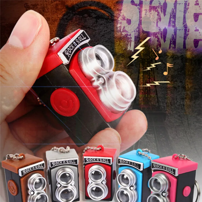 Mini Digital Camera Led Keychains With Sound LED Light Flashlight Retro Key Chain 5 Color Key Ring Gift Keychain