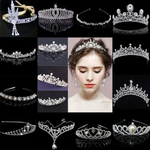 

Women Hair Jewelry Bridal Wedding Crystal Flower Tiara Crown Pearl Rhinestone Hair Band Headband Hot