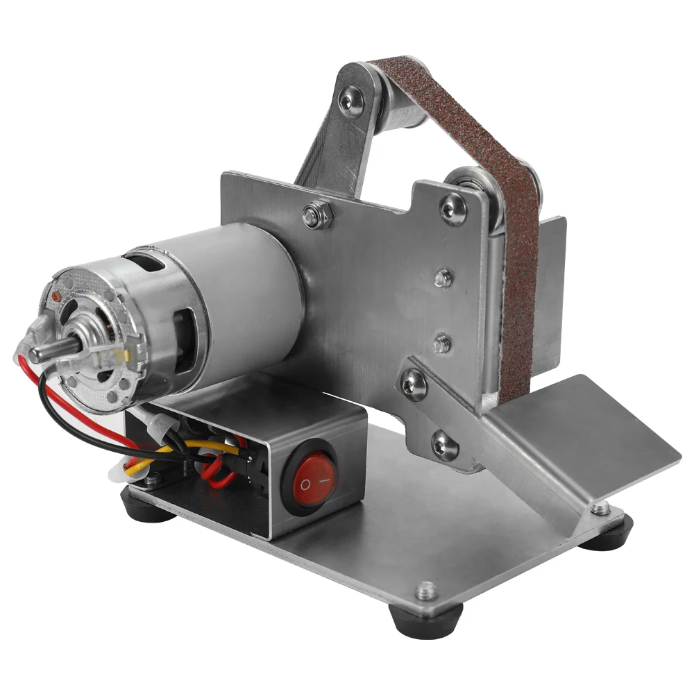 Многофункциональный измельчитель мини электрический ленточный шлифовальный станок DIY шлифовальный ленточный мини-станок шлифовальная полировальная машинка резец кромки точилка