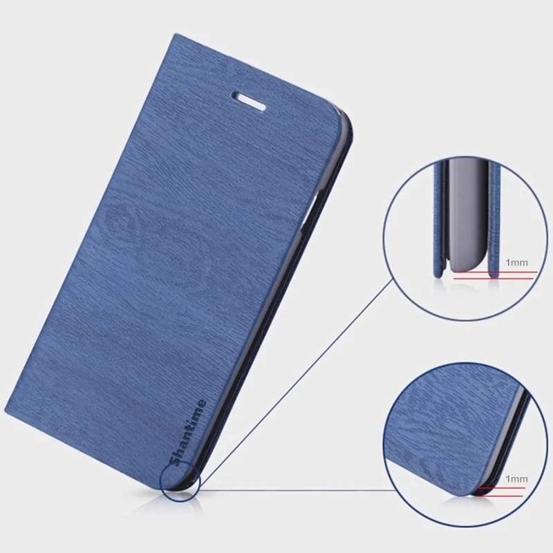 Wood grain PU Leather Phone Case For Vernee M5 Flip Book Case For Vernee M5 Business Wallet Case PC Shell Back Cover