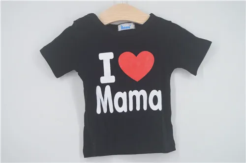Футболка для девочек футболка для мальчиков и девочек футболка для маленьких девочек одежда для маленьких мальчиков топы для мальчиков детская одежда для девочек 1 шт./лот DXJP-008-1P - Цвет: BLACK-MAMA