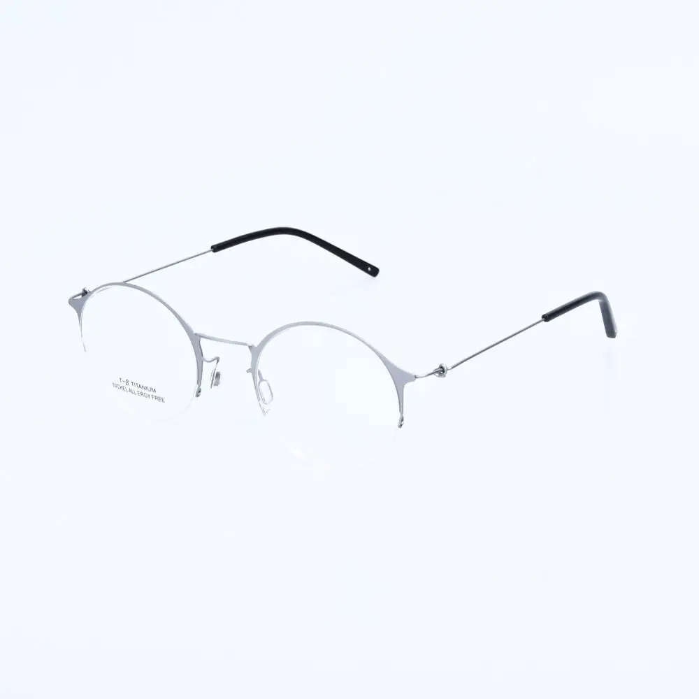 Корейский дизайн титановые оптические очки по рецепту оправа мужские винтажные очки супер светильник удобные для ношения - Цвет оправы: Silver color