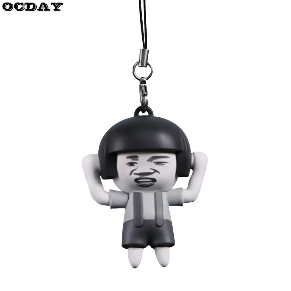 OCDAY Funny Mushroom Head Face Changing Expression Keychain Action