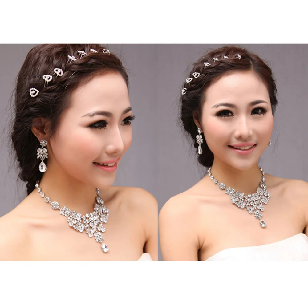 JAVRICK набор украшений свадебные стразы ожерелье серьги|set jewelry|crystal necklace earrings setnecklace